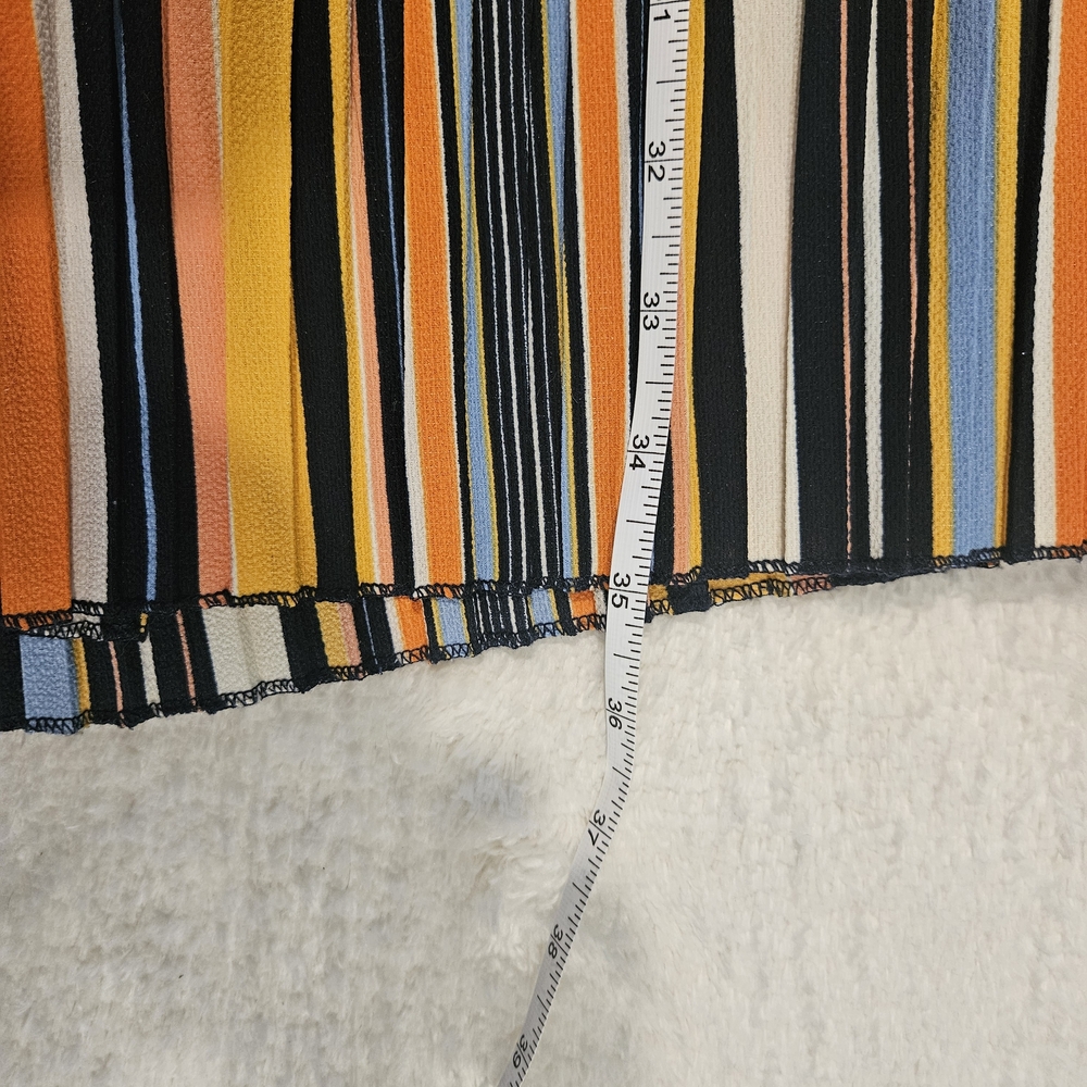 Bershka Multi-Stripe Wide Leg Pants - Yellow, Blue, Black, White - Picture 6 of 7